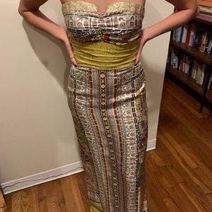 Nicole Miller strapless silk dress